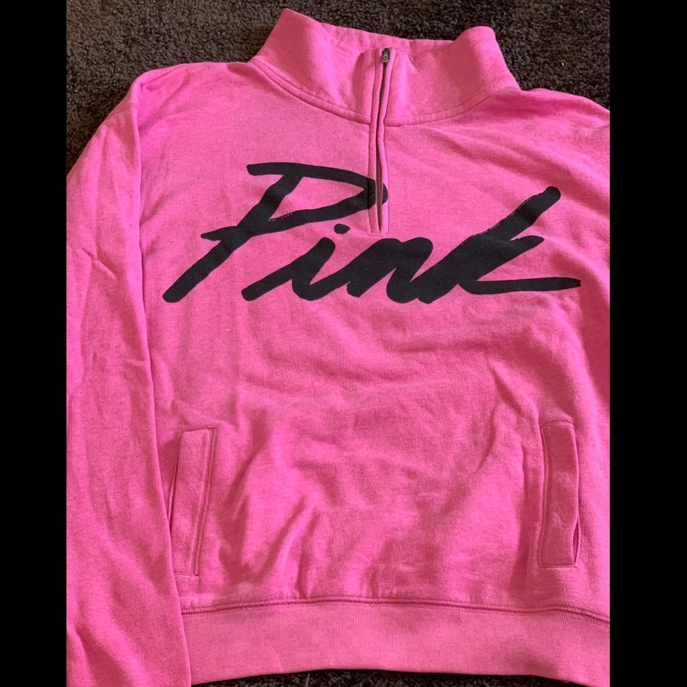 Pink half zipped sweater